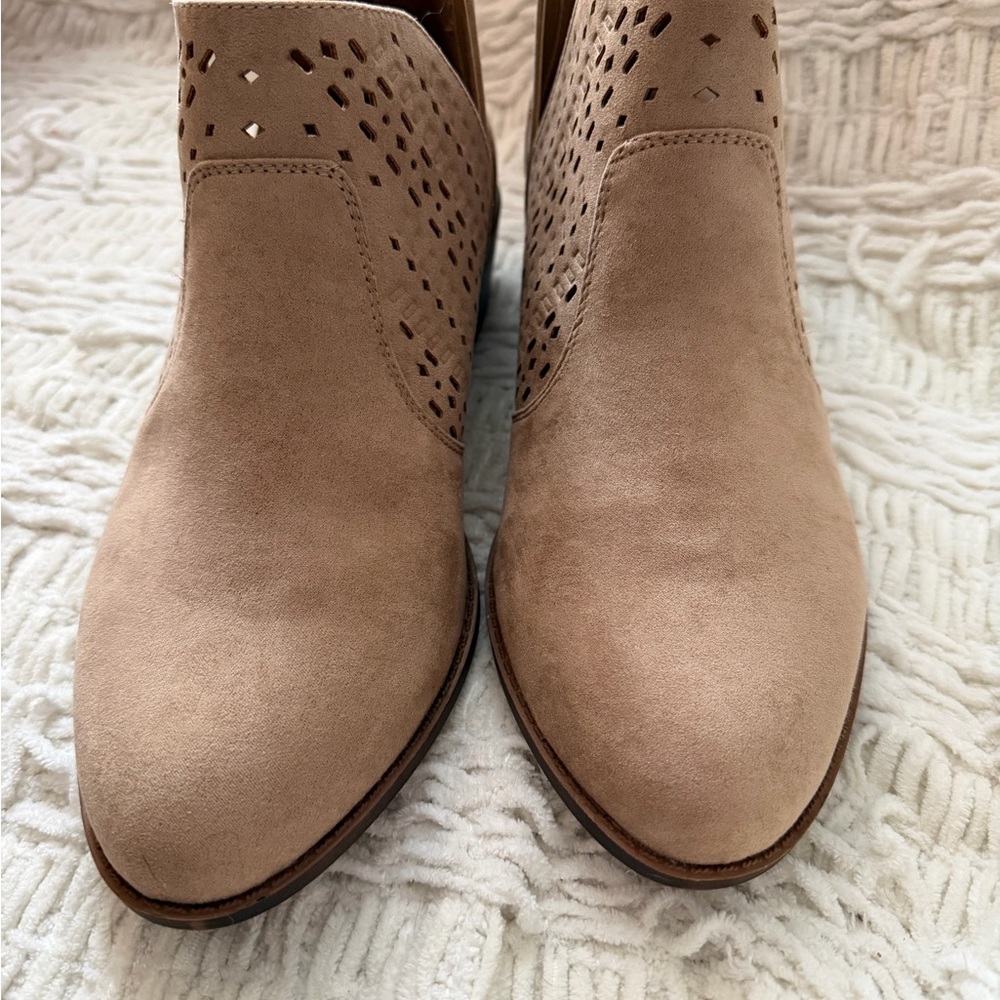 Torrid Beige Suede Ankle Booties